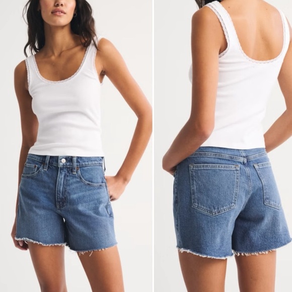 Abercrombie & Fitch Pants - Abercrombie Curve Love High Rise Dad Short 00/24 denim Jean shorts